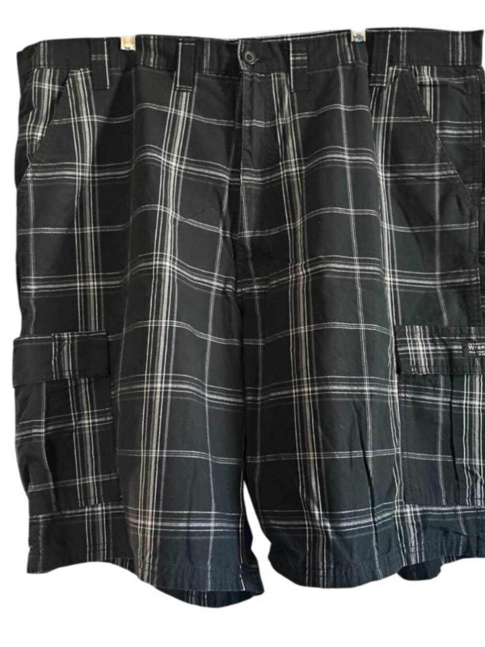 Wrangler Big Man Plaid Cotton Cargo 6 Pocket Shorts Size 44